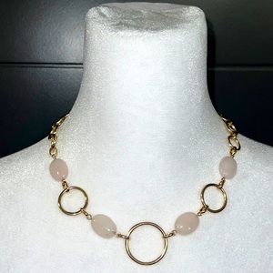NWOT White House Black Market pink and gold chain link necklace